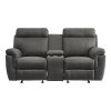 Clifton Glider Reclining Loveseat w/ Console (Gray)