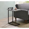 Cement and Gunmetal Accent Table