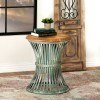 Natural and Distressed Blue Accent Table