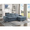 Berel 2-Piece Sectional w/ Pull-out Bed and Adjustable Headrests (Blue)