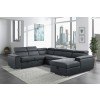 Berel 4-Piece Sectional w/ Pull-out Bed and Adjustable Headrests (Charcoal)