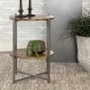 Natural and Gunmetal Accent Table