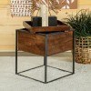Dark Brown and Gunmetal Accent Table