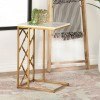 White and Antique Gold Accent C-Table