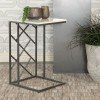 White and Gunmetal Accent C-Table