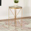 Green and Antique Gold Elegant Accent Table