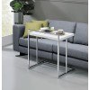White and Chrome Snack Table