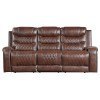 Putnam Power Reclining Sofa w/ Drop-Down Table (Brown)