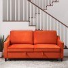 Adelia Convertible Studio Sofa w/ Pull-out Bed (Orange)