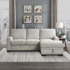 Morelia Right Chaise Sectional w/ Pull-out Bed and Storage (Beige)