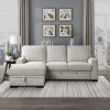Morelia Left Chaise Sectional w/ Pull-out Bed and Storage (Beige)