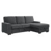 Morelia Right Chaise Sectional w/ Pull-out Bed and Storage (Charcoal)