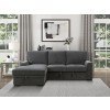 Morelia Left Chaise Sectional w/ Pull-out Bed and Storage (Charcoal)