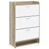 Denia Shoe Cabinet (Antique Pine and White)