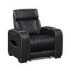Fairway Black Power Recliner w/ Power Headrest and LED Lighting