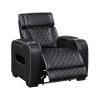Fairway Black Power Recliner w/ Power Headrest and LED Lighting