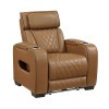 Fairway Brown Power Recliner w/ Power Headrest and LED Lighting
