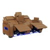 Fairway Brown Power Reclining Loveseat w/ Console, Power Headrests and LED Lighting