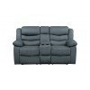 Discus Reclining Loveseat w/ Console (Gray)