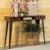 Dark Brown and Black Console Table