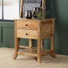Natural Mango Accent Table w/ Two Drawers