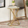 White and Antique Gold Accent Table
