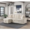 Rhett Beige Reversible Sectional w/ Pull-Out Bed