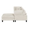 Robstown Beige 4-Piece Modular Sectional w/ Ottoman