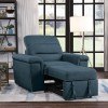 Alfio Chair w/ Pull-Out Ottoman (Blue)