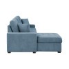 Waitsfield Blue Left Chaise Sectional w/ Pull-Out Bed
