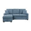 Waitsfield Blue Left Chaise Sectional w/ Pull-Out Bed