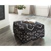 Eclectic Black and White Accent Ottoman