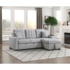 McCafferty Right Chaise Sectional w/ Pull-Out Bed and Hidden Storage (Light Gray)