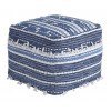 Anthony Blue and White Pouf