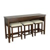 Study Hall Counter Height Table w/ 3 Stools (Thoroughbred and Alabaster)