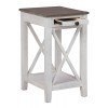Adalane Accent Table w/ USB (White and Gray)