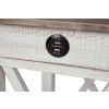 Adalane Accent Table w/ USB (White and Gray)