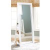 Evesen Floor Standing Mirror w/ Storage (White)