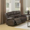 Aria Power Reclining Loveseat w/ Console (Saddle Brown)