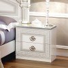 Aida Nightstand (White and Silver)