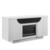 Aileen White 66 Inch Entertainment Unit W Led Speakers Crystal Inserts And Pop Up Center Doors
