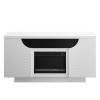 Aileen White 66 Inch Entertainment Unit W Led Speakers Crystal Inserts And Pop Up Center Doors