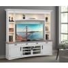 Americana Modern 92 Inch TV Console w/ Hutch, Back panel and LED Lights (Cotton)