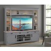 Americana Modern 92 Inch TV Console w/ Hutch, Back panel and LED Lights (Dove)