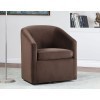 Arlo Upholstered Swivel Chair (Cocoa)