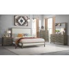 Versailles Bedroom Set w/ White Fabric Upholstered Bed (Grey)