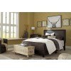 Mesling Dark Brown Upholstered Bed
