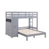 Sloane Gray Twin over Full Loft Bunk Bed w/ Chest and Hidden Pull-Out Desk