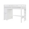Sloane White Twin Loft Bed w/ Chest and Hidden Pull-Out Desk