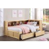 Bartly Twin Bookcase Corner Bed w/ Storage Boxes